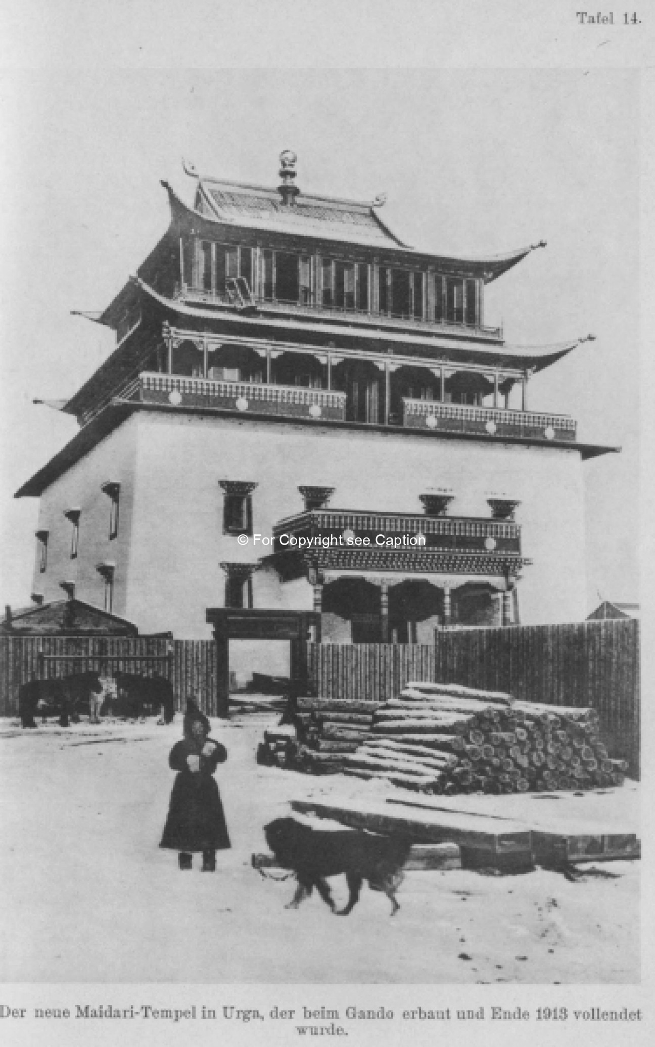 Janraiseg temple. Consten, H., Weiderplätze der Mongolen. Vol. II. 1920. 